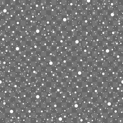 Seamless pattern with falling snow on transparent background