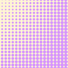 Pop art background, the violet color turns into yellow. Circles, balls of different shapes. Raster