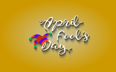 April Fool's Day text. EPS 10 vector illustration for greeting card, ad, promotion, poster, flyer, blog, article, marketing, signage - Vector Graphic