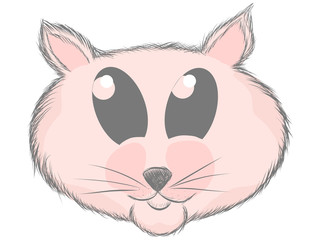 Hand drawn rat, cute cat sketch raster, print design hamster, children print on t-shirt girl