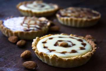  tartalets with lemon curd  nuts and berry