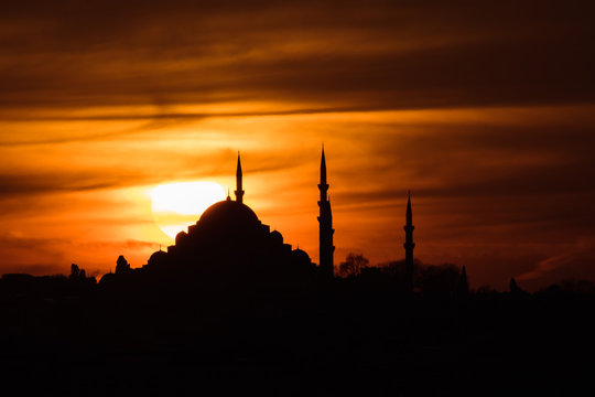 Suleymaniye Mosque At Sunset