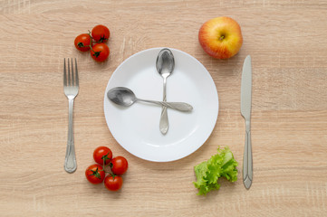 clock fruit plate, cherry Apple salad