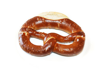 German Bavaria pretzel with salt.
