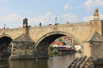View of Charles bridge in Prague Czech Republic