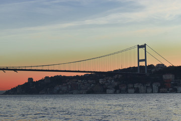 sunset in the Bosphorus of Istanbul