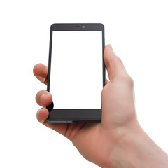 Touch screen mobile phone, in hand