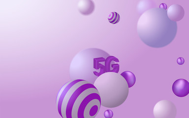 5G. Internet Technology. Banner or Landing Page. Realistic illustration. 3d Effects. Future Technology. High Speed Internet. Vector Illustration.