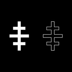 Cross papal roman church icon set white color vector illustration flat style image