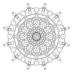 Coloring book page. Vintage decorative elements. Vector illustration