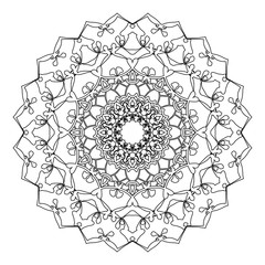 Coloring book page. Vintage decorative elements. Vector illustration