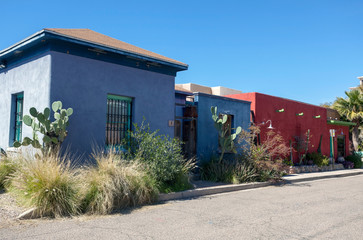 Old Tucson adobe homes.