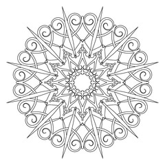 Coloring book page. Vintage decorative elements. Vector illustration