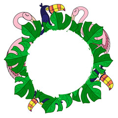 Toucan lettering vector illustration