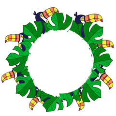 Toucan lettering vector illustration