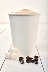 coffee cup isolated on a wooden table