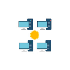 Mining Pool Flat Vector Icon.