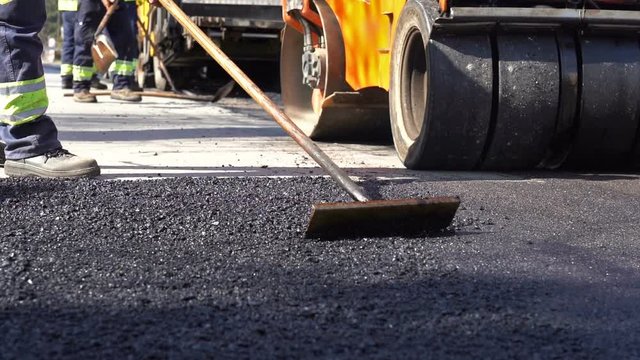 Road Construction and Repairing Works - Slow Motion.