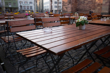 Waiting for the sun in spring  - the first chance for sitting outside (Freiburg, Germany)