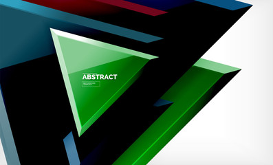 Triangular low poly background design, multicolored triangles