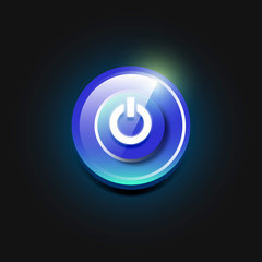 Blue glossy power button