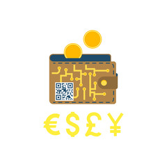 Digital Wallet Concept Flat Vector Icon