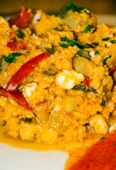 Rice salad served on a plate