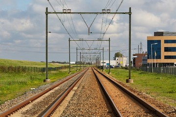 Railway tracks straight section