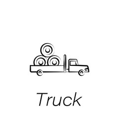 truck hand draw icon. Element of farming illustration icons. Signs and symbols can be used for web, logo, mobile app, UI, UX
