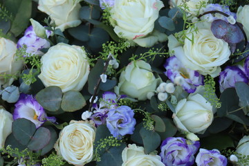 Bridal bouquet in blue and white