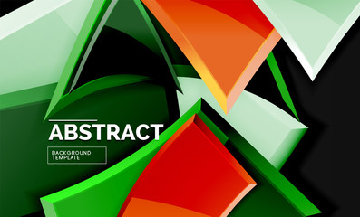 Glossy squares and triangles geometric backgrounds