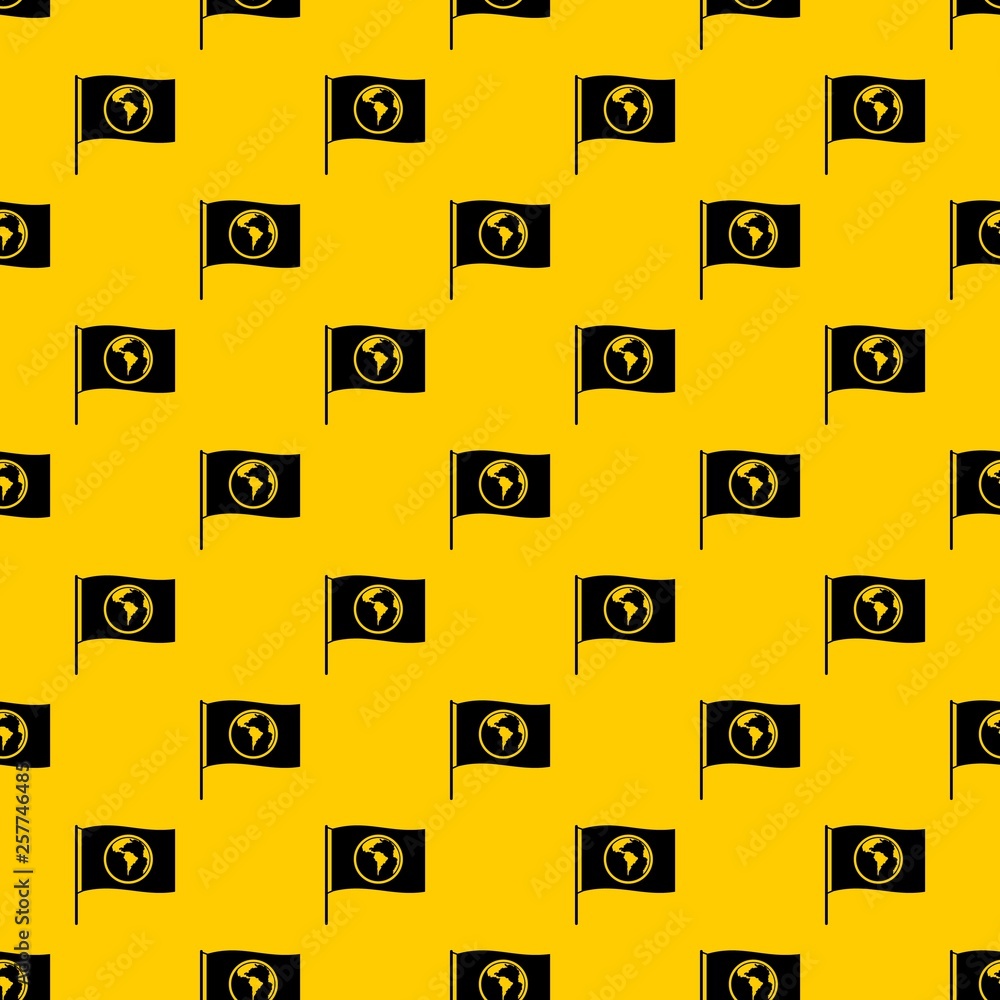 Poster flag with world planet pattern seamless vector repeat geometric yellow for any design