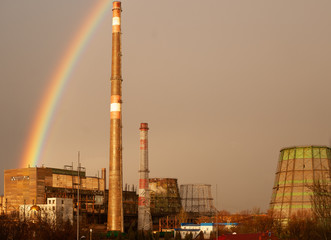 Rainbow over the steel plant