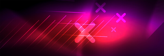 Shiny glowing lights neon color design background