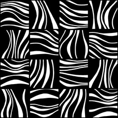 Black and white abstract seamless pattern. Hand drawn illustration