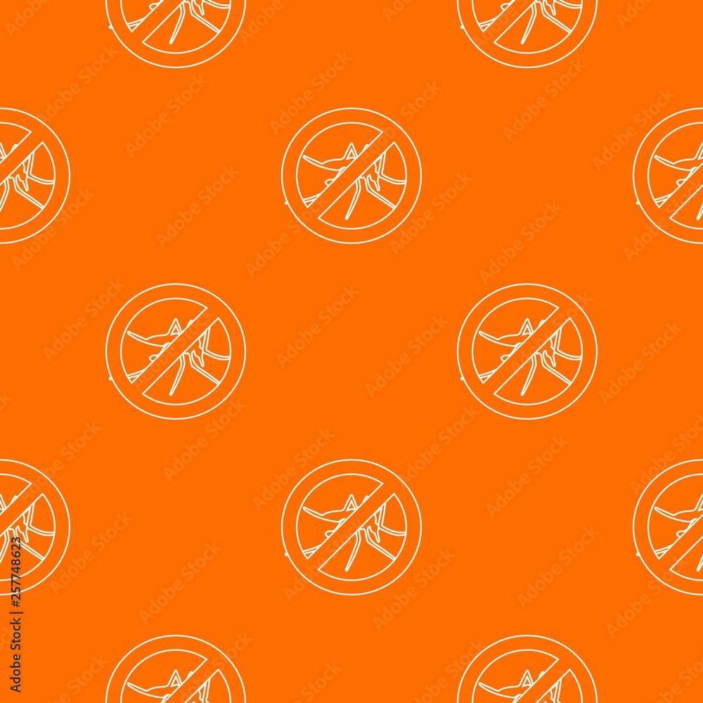 Poster no mosquito pattern vector orange for any web design best