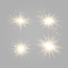 Set of glowing lights