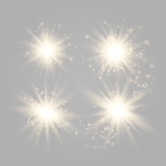 Set of glowing lights