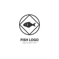 Fish logo template design. Fish logo with modern frame vector design