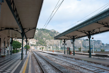 Fototapeta na wymiar Taormina Town Train Station