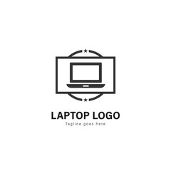 Laptop template design. Laptop logo with modern frame vector design