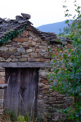 Fototapeta na wymiar Typical ancient houses in the French mountains