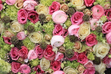 Pink wedding flowers