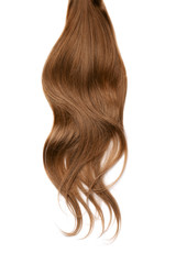Naklejka premium Long brown hair isolated on white background