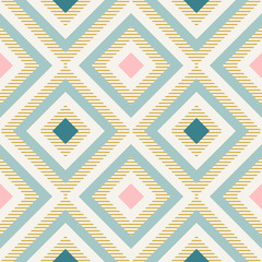 Abstract geometry in retro colors, diamond shapes geo pattern