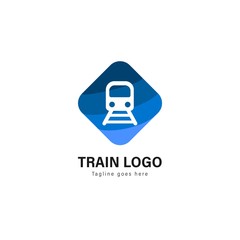 Train logo template design. Train logo with modern frame vector design