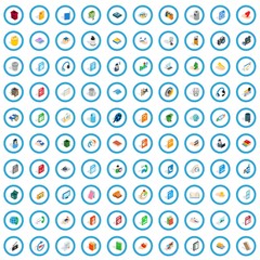 100 multimedia icons set in isometric 3d style for any design vector illustration