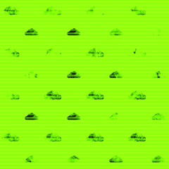 Seamless abstract pattern of clouds. Texture in green and black colors.