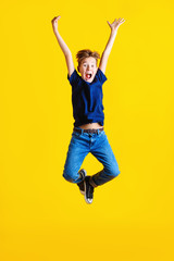 jumping funny boy