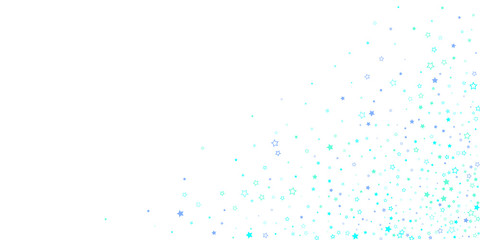Blue, cyan, turquoise glitter stars confetti